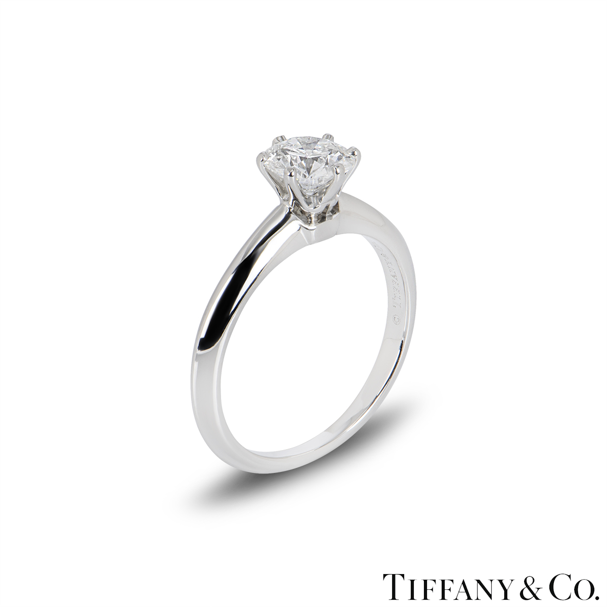 Tiffany & Co. Platinum Diamond Setting Ring 0.79ct F/IF